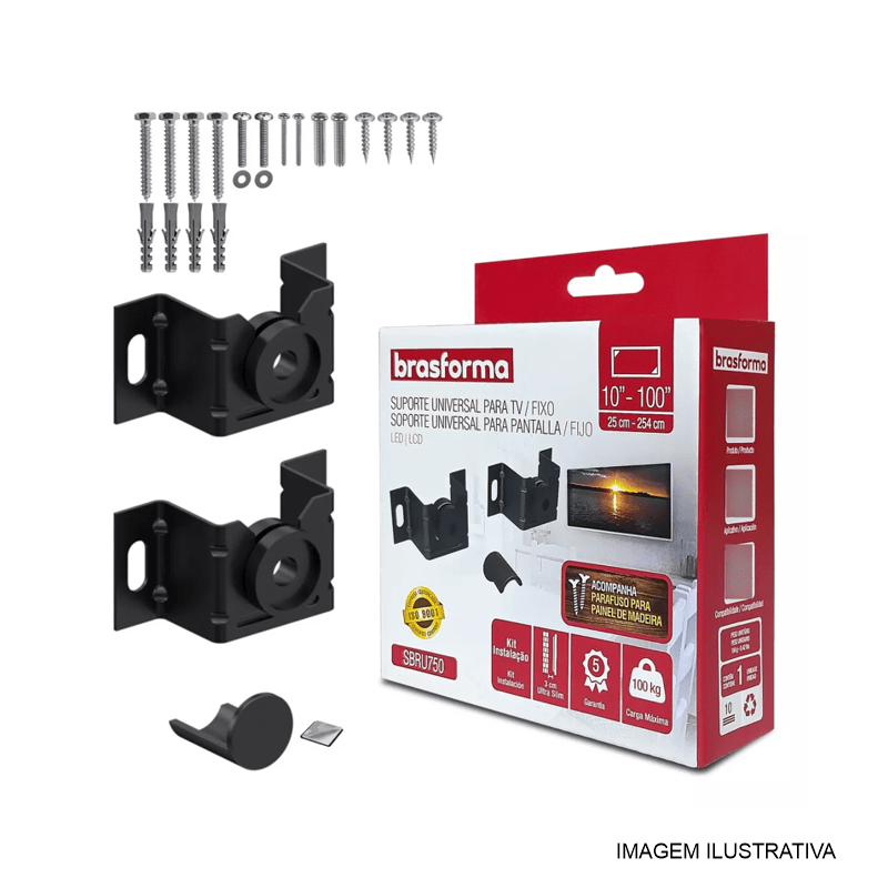 SUPORTE P/TV LED/LCD 10" A 100" BRASFORMA 100KG