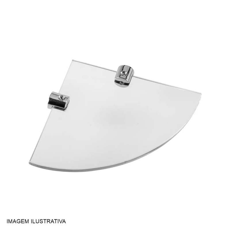 PRATELEIRA VIDRO 25X25 CANTO DIAM. INC. GLOBAL/ROQ