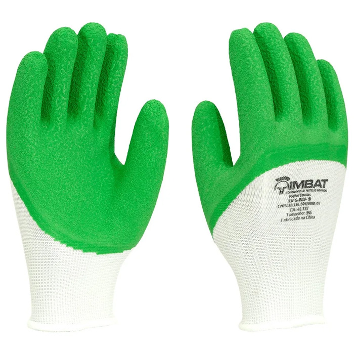 LUVA TRICOTADA BANHADA LATEX VERDE 10/GG IMBAT
