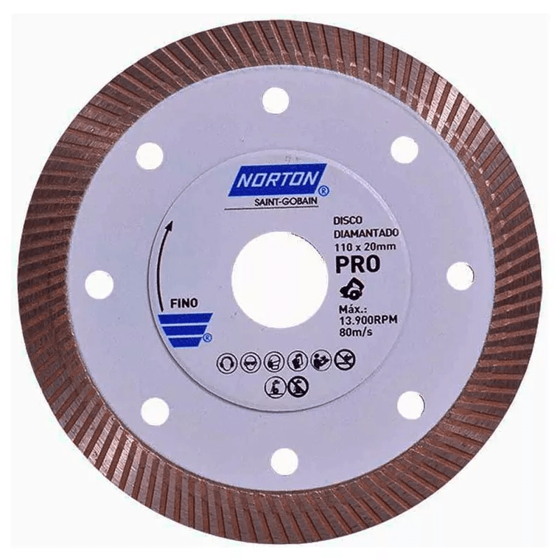 DISCO DIAM. FINO NORTON  110X20MM P/PORCELANATOS