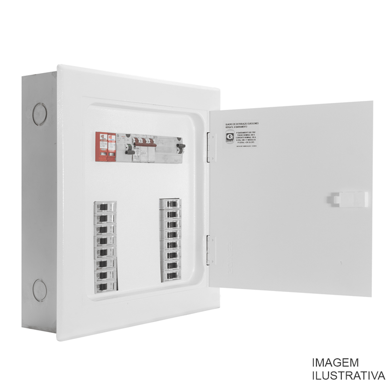 QUADRO DIST. 16 DISJ/100A  BIFAS. DIN GOMES 1033