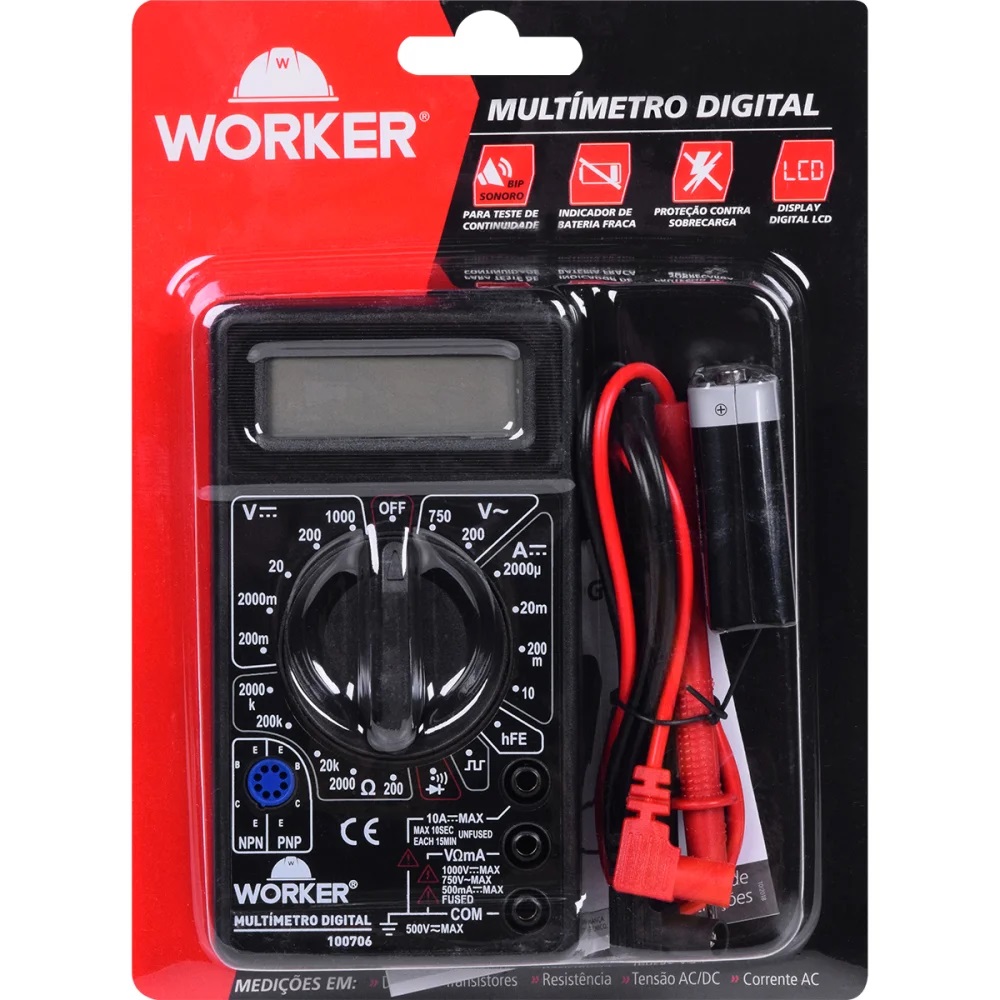 MULTIMETRO DIGITAL WORKER