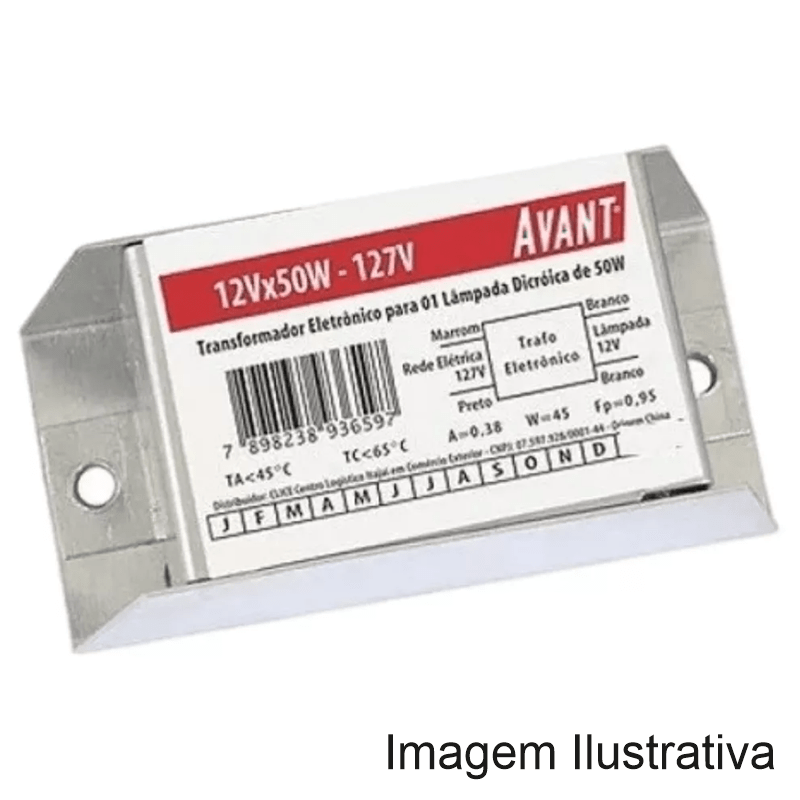 TRANSFORMADOR P/LAMPADA DICROICA 127V P/12V 50W
