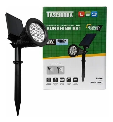 ESPETO LED SOLAR P/JARDIM DECOR.1 300mAh TASCHIBRA
