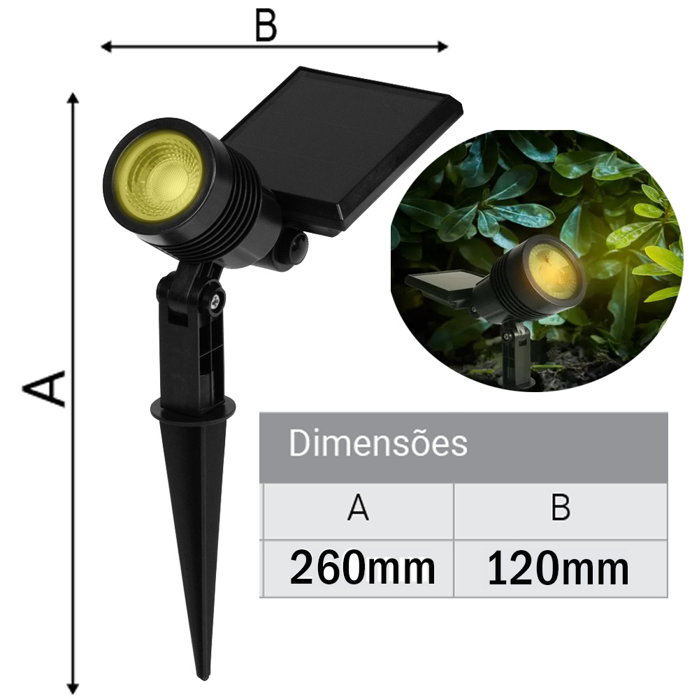 ESPETO LED SOLAR P/JARDIM DECOR.2 200mAh TASCHIBRA