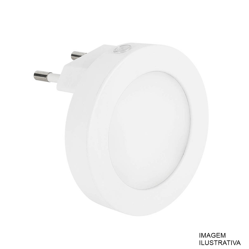 LUZ NOTURNA  LISA REDONDA 0,5W LED BI-VOLT